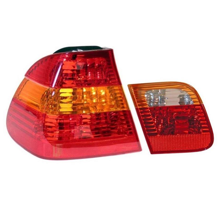 BMW Tail Light Set - Driver Side Inner and Outer (Yellow Turn Signal) 63216946533 - ULO 2858192KIT